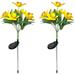 2Pack Solar Flower Garden Lights 7 Flowers Waterproof Artificial Orchid LED Landscape Lights for Patio Pathway Yard Lawn Decoration Yellow