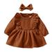 Toddler Baby Girl s Dailywear Dresses Fall Winter Ruffle Cute Fashion Long Sleeve Plaid Round Collar Bowknot Princess Party Dress Elegant Soft Outwear