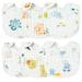 Zainpe 6Pcs Snap Muslin Cotton Bibs for Baby Star Flower Extra Large Adjustable Bib with 4 Absorbent Soft Layers Machine Washable Burp Cloths for Kids Infant Toddler Newborn Drooling Teething