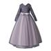 VERUGU Princess Dresses for Girls Children Dress Girl Long Sleeve Girl Princess Dress Long Sequin Dress Dress