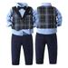 Esaierr Kids Little Boys Gentleman Formal Suit Set with Vest Pant Shirt And Bow Tie Baby Boys Long Sleeve Fall Winte 4PCS Outfit Toddler Boys Dress Clothes Set for 1-5 Years