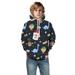 Quealent Boys Childrenscostume Male Big Kid Zip Hoodies Boys Little Boys Girls Kids Hooded Unisex Sweatshirt 3D Christmas Dinosaur Printed 18 (Dark Blue 4-5 Years)