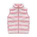HBYJLZYG Sleeveless Singlet Zipper Jacket Caot Toddler Baby Boys Girls Double-Sided Fleece Stripe Plush Cute Winter Thick Casual Keep Warm Coat