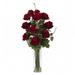 Nearly Natural Roses with Cylinder Vase Silk Flower Arrangement Red 27 in x 14 in x 14 in