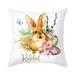 PhoneSoap Spring Easter Pillow Covers 18x18 Rabbit Bunny Decorative Throw Pillow Covers Outdoor Pillowcase Holiday Short Plush Cushion Case For Couch Sofa Home Decor D