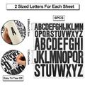 8 Sheet Capital Letter Stickers 1 Inch 2 Inch Self Adhesive Letters Stick On Letters Scrapbook Waterproof Vinyl Alphabet Stickers for Crafts Sign Poster Window Mailboxes Car Truck (Black)