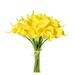 20pcs Pure Yellow Fake Flowers Artificial Calla Lily Silk Flowers 13.4 for Mother s Day Easter Home Kitchen & Wedding