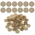 50 Pcs Alloy Fittings Vintage Decor Metal Gears Decor Retro Gears Charms Wheel Gear Charms Cog Gears Charms