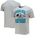 Men's Junk Food Heathered Gray Carolina Panthers Helmet T-Shirt