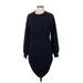 Vero Moda Casual Dress - Sweater Dress: Blue Solid Dresses - Women's Size Large