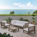 Beachcrest Home™ Maher 4 Piece Sofa Seating Group w/ Cushions Wood/Natural Hardwoods in Gray/White | 26.5 H x 88.5 W x 30.25 D in | Outdoor Furniture | Wayfair