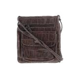 Koltov Crossbody Bag: Embossed Brown Print Bags