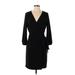 J.Crew Casual Dress - Sheath Plunge 3/4 sleeves: Black Solid Dresses - Women's Size 2