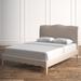 Kelly Clarkson Home Marceline Upholstered Low Profile Platform Bed Metal in White/Brown | 47 H x 79.76 W x 90.09 D in | Wayfair