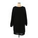 Shein Casual Dress - Shift Crew Neck 3/4 sleeves: Black Print Dresses - Women's Size 4X