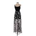 Forever 21 Casual Dress - Maxi: Black Floral Motif Dresses - Women's Size Small