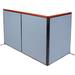 Interion Deluxe Freestanding Gray 3-Panel Corner Room Divider in Blue/White | 61 H x 60 W x 1.75 D in | Wayfair 695082BL