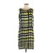 Kenneth Cole New York Casual Dress - Popover: Yellow Plaid Dresses - Women's Size Medium