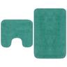 Vidaxl - Tapis de salle de bain 2 pcs Tissu Turquoise Turquoise