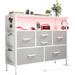 Ebern Designs Dresser for Bedroom TV Stand, Wide Dresser w/ 6 Drawer, Organizer Cabinet for 50inch, White Ersan Metal in Gray | Wayfair