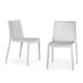 Latitude Run® Modern Stacking Patio Dining Side Chair Indoor/Outdoor Set Of 2 Blue Plastic/Resin in White | 32.2 H x 21.26 W x 22.04 D in | Wayfair