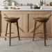 Everly Quinn Nyyear 23" Solid Wood Swivel Seat Counter Stool Wood in Brown | 26 H x 19.5 W x 14.25 D in | Wayfair DA2845B6C4F342948F58719EE71BC751