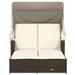 Vidaxl Double Sun Lounger w/ Canopy & Cushions Gray Poly Rattan in Brown | 58.7 H x 43.3 W x 79.1 D in | Outdoor Furniture | Wayfair 365808