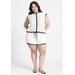Plus Size Women's Knitted Crochet Short by ELOQUII in Off White (Size 22/24)