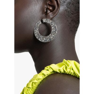 Plus Size Women's Hammered Circle Earring by ELOQU...