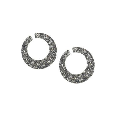 Plus Size Women's Hammered Circle Earring by ELOQUII in Silver (Size NO SIZE)