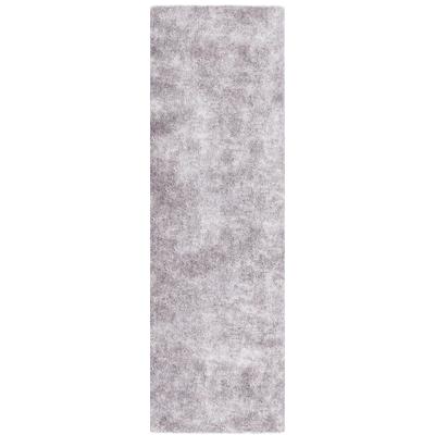 Hochflor-Läufer BRUNO BANANI "Dana Teppich, Kundenliebling" Gr. 11, silber (silberfarben), B:67cm H:30mm L:250cm, Kunstfaser, Teppiche, Brücke, uni, weich, Mikrofaser, Diele, Flur, Wohnzimmer, Schlafzimmer Image