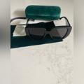 Gucci Accessories | Gucci Black Rectangular-Frame Sunglasses | Color: Black/Gold | Size: Os