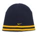 Nike Accessories | Nike Knit Winter Beanie Hat Reversible Swoosh Snow Skull Ski Cap Blue Yellow Vtg | Color: Blue/Yellow | Size: Os