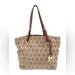 Michael Kors Bags | Michael Kors Vintage Jet Set Tan & Brown Canvas Tote Bag Euc | Color: Brown/Tan | Size: Os