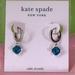 Kate Spade Jewelry | Kate Spade Drop Huggie Hoop Earrings:Nwt Light Sapphire | Color: Blue/Silver | Size: Os