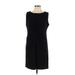 Daisy Fuentes Casual Dress - Mini Crew Neck Sleeveless: Black Print Dresses - Women's Size Large