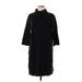 J.Jill Casual Dress - Shift High Neck 3/4 sleeves: Black Solid Dresses - Women's Size Medium