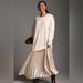 Anthropologie Dresses | Anthropologie Long-Sleeve Crew Neck Mockable Pleated Maxi Jumper Dress | Color: Cream | Size: Various