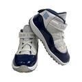 Nike Shoes | Nike Air Jordan Kids Jumpman Retro 11 Mid Top White Blue Sneakers Sz 8c | Color: White | Size: 8c