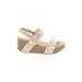 Volatile Wedges: Tan Solid Shoes - Women's Size 7 - Open Toe