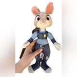 Disney Toys | Disney Store Zootopia Judy Hopps Plush Police Officer Cop Bunny Rabbit Doll | Color: Blue/Gray | Size: Osg