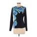 Lands' End Rash Guard: Blue Floral Swimwear - Women's Size Small