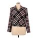 DressBarn Blazer Jacket: Burgundy Plaid Jackets & Outerwear - Women's Size X-Large