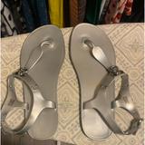 Michael Kors Shoes | Michael Kors Mk Charm Jelly Sandals Size 11 | Color: Gray | Size: 11