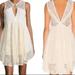 Free People Dresses | Free People Dont You Dare Lace Trim Mini Dress Boho Flare Beige Size Small | Color: Cream/White | Size: S