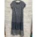 Anthropologie Dresses | Anthropologie Dress Blue Print Tiered Abstract Maxi Dress Womens Size Small | Color: Blue | Size: S