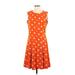 Voir Voir Casual Dress - A-Line: Orange Hearts Dresses - Women's Size 8