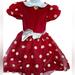 Disney Costumes | Disney Girls Youth Minnie Mouse Red Dress Costume Size 6x | Color: Pink/White | Size: Osg