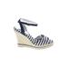 White House Black Market Wedges: Blue Stripes Shoes - Women's Size 8