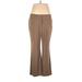 Ann Taylor LOFT Outlet Dress Pants - High Rise Flared Leg Trouser: Brown Bottoms - Women's Size 14